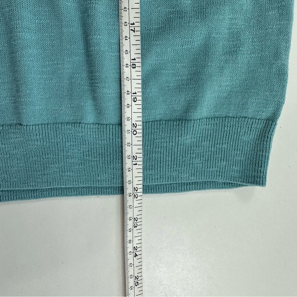 Nic Zoe Slub V Neck Sweater Womens Medium Long Puff Sleeve Cotton Blend Casual - Picture 8 of 9